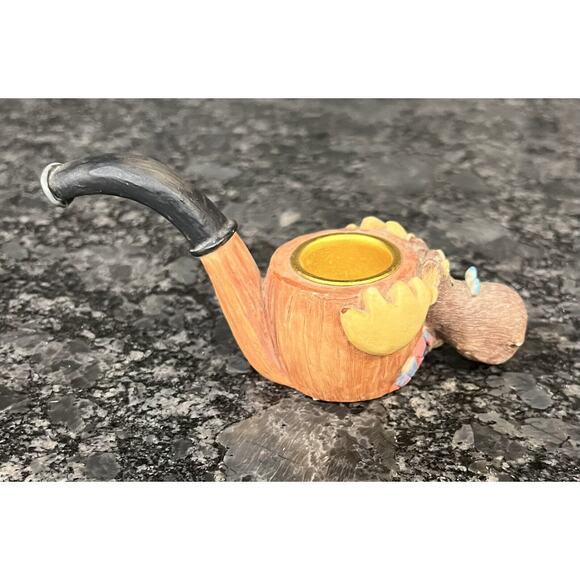 (1) Pair Enesco Moose Creek Crossing Pipe Candlestick Holders 1995 #170712 - Picture 6 of 12